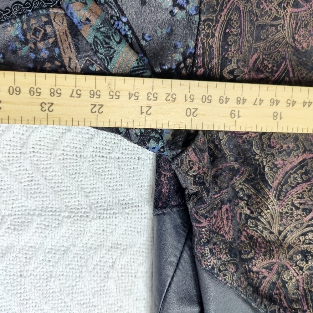 Vintage Leather Jacket Patchwork Floral Paisley E… - image 16